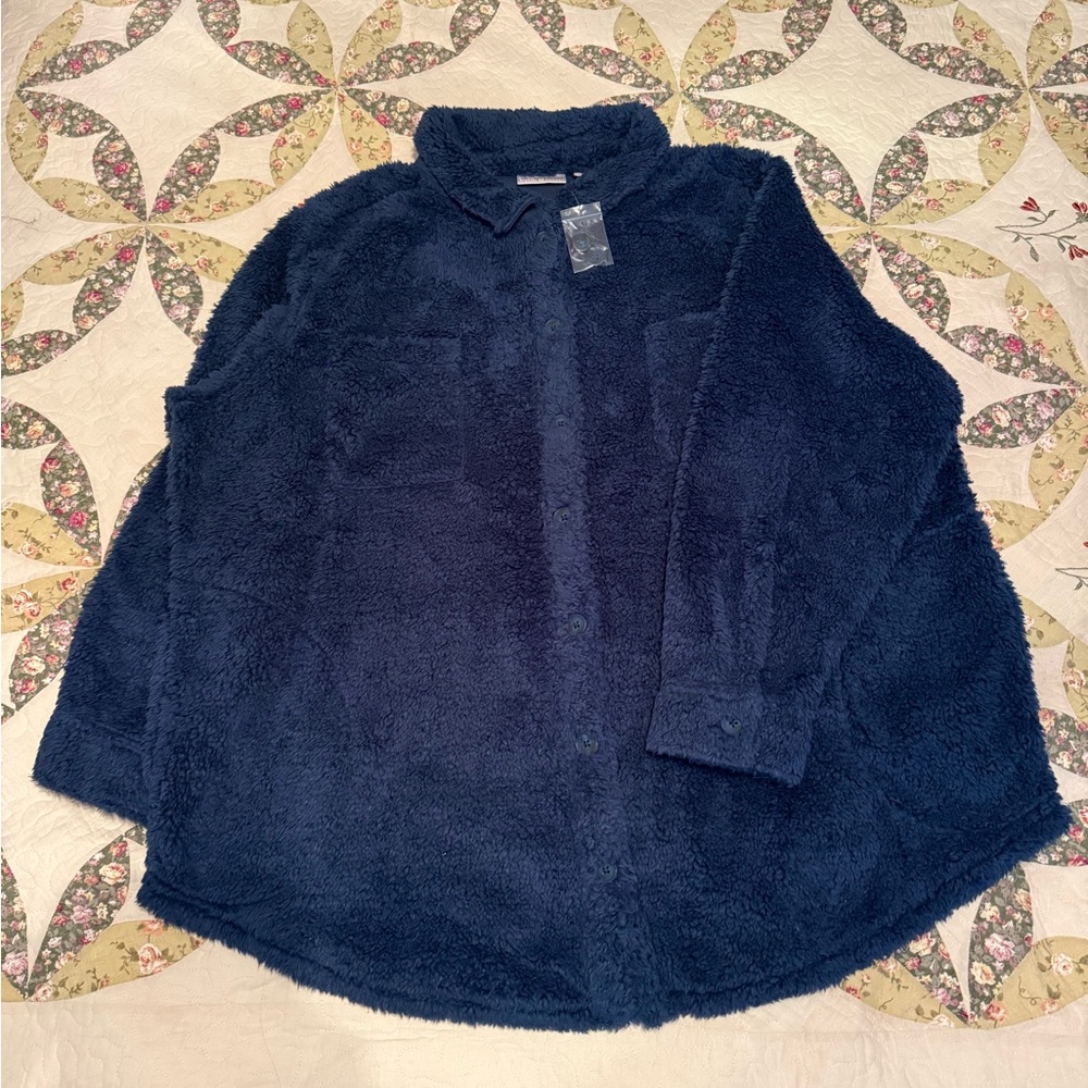 Women's Navy Fleece Jacket